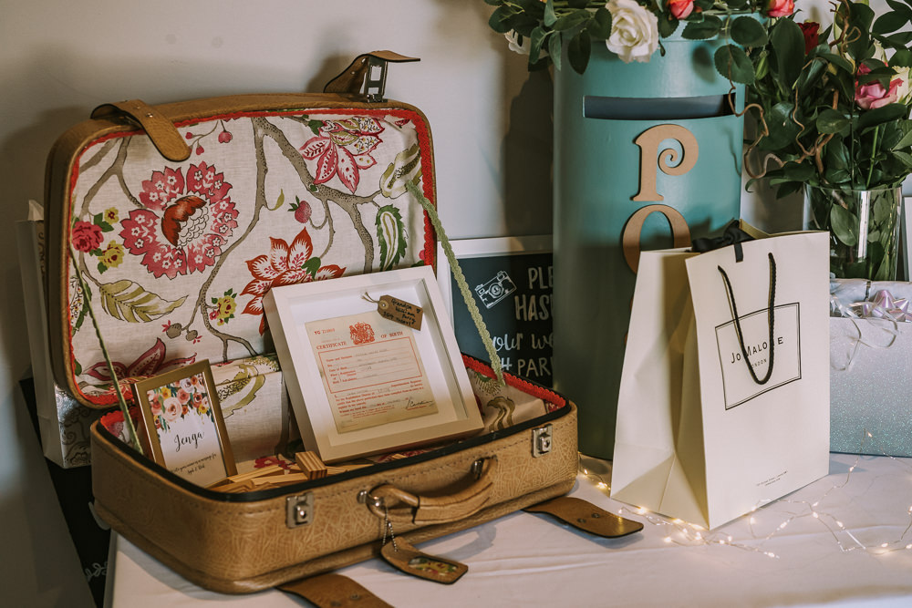 Suitcase Card Crafty Village Hall Wedding Dot and Scolly Photography
