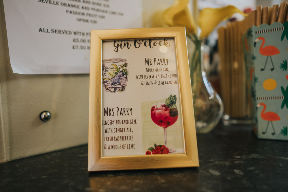 Gin Bar Crafty Village Hall Wedding Dot and Scolly Photography