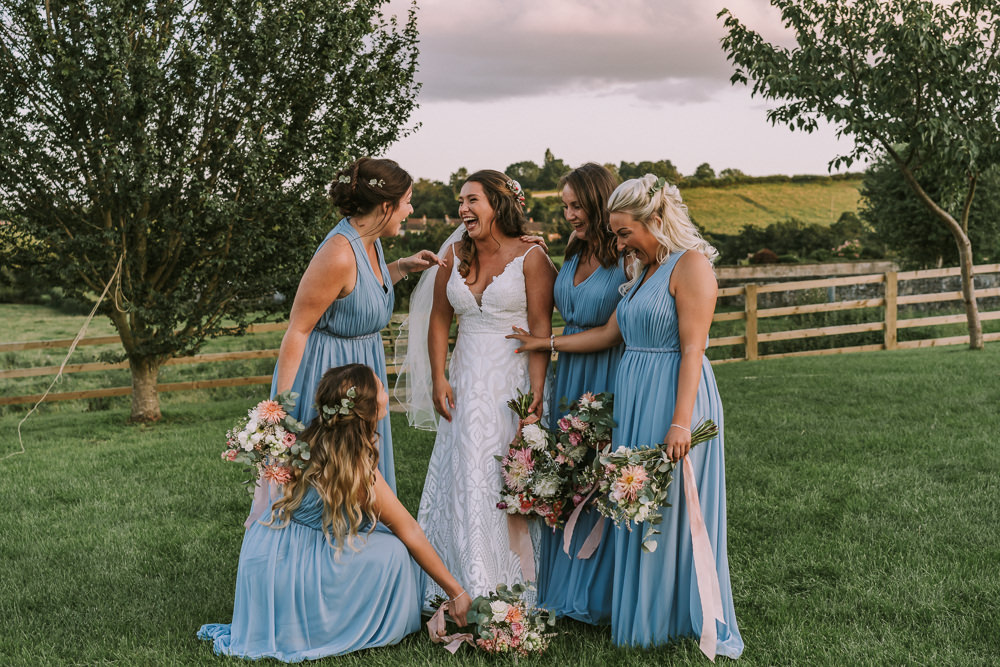 Bridesmaids Bridesmaid Dress Dresses Blue Crafty Village Hall Wedding Dot and Scolly Photography