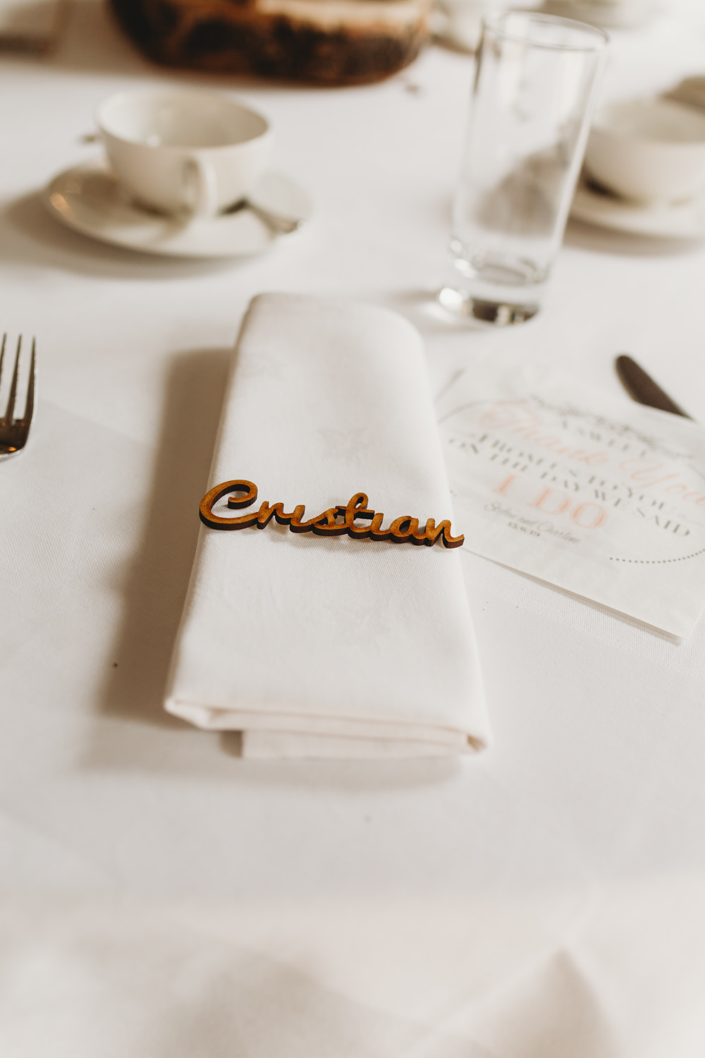 Laser Cut Wooden Place Name Crug Glas Country House Wedding Simon Murray Images