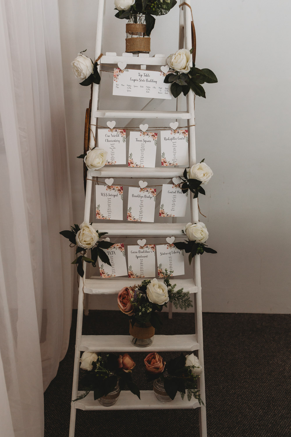 Table Plan Seating Chart Wooden Ladder Crug Glas Country House Wedding Simon Murray Images