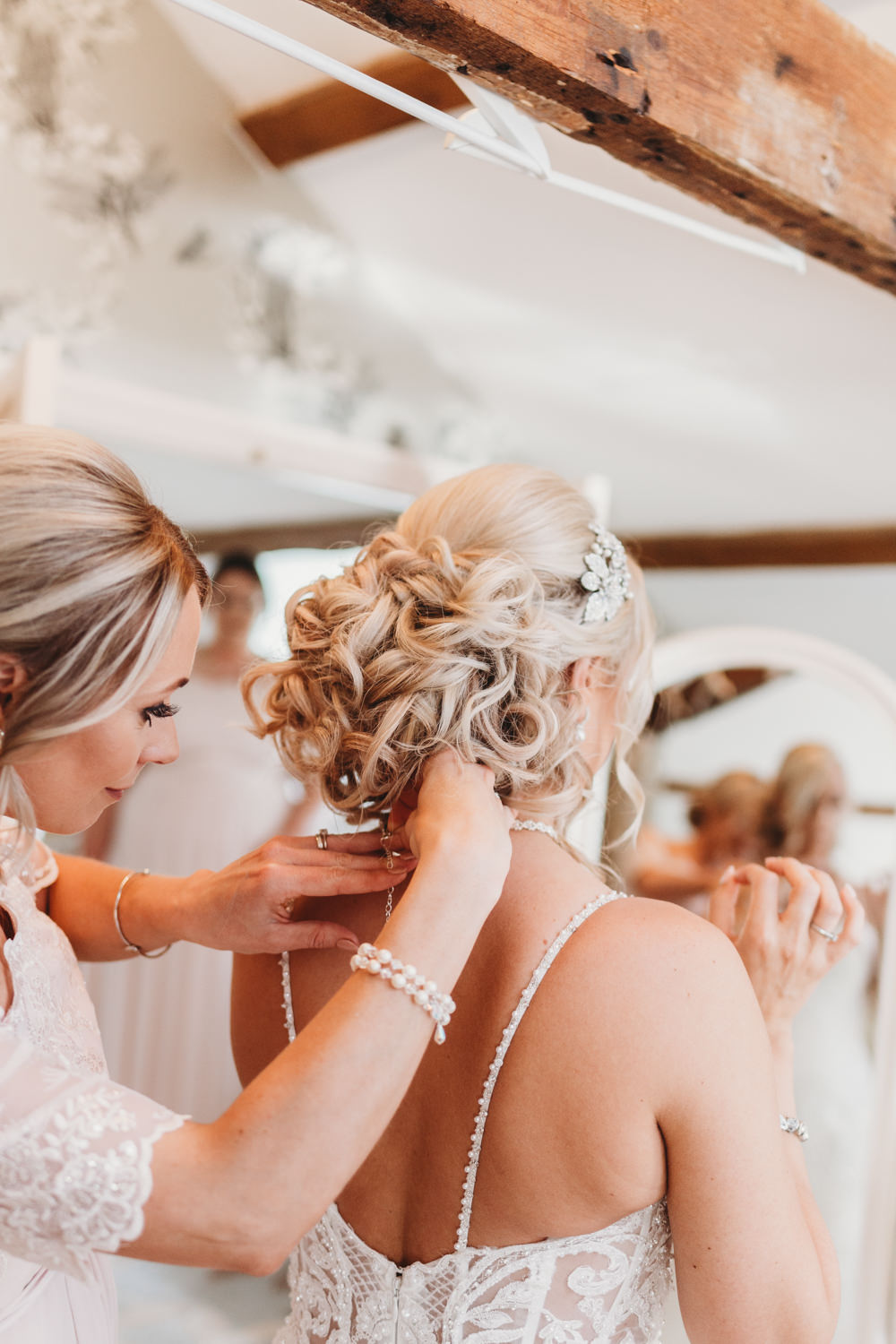 Bride Bridal Hair Style Up Do Crug Glas Country House Wedding Simon Murray Images