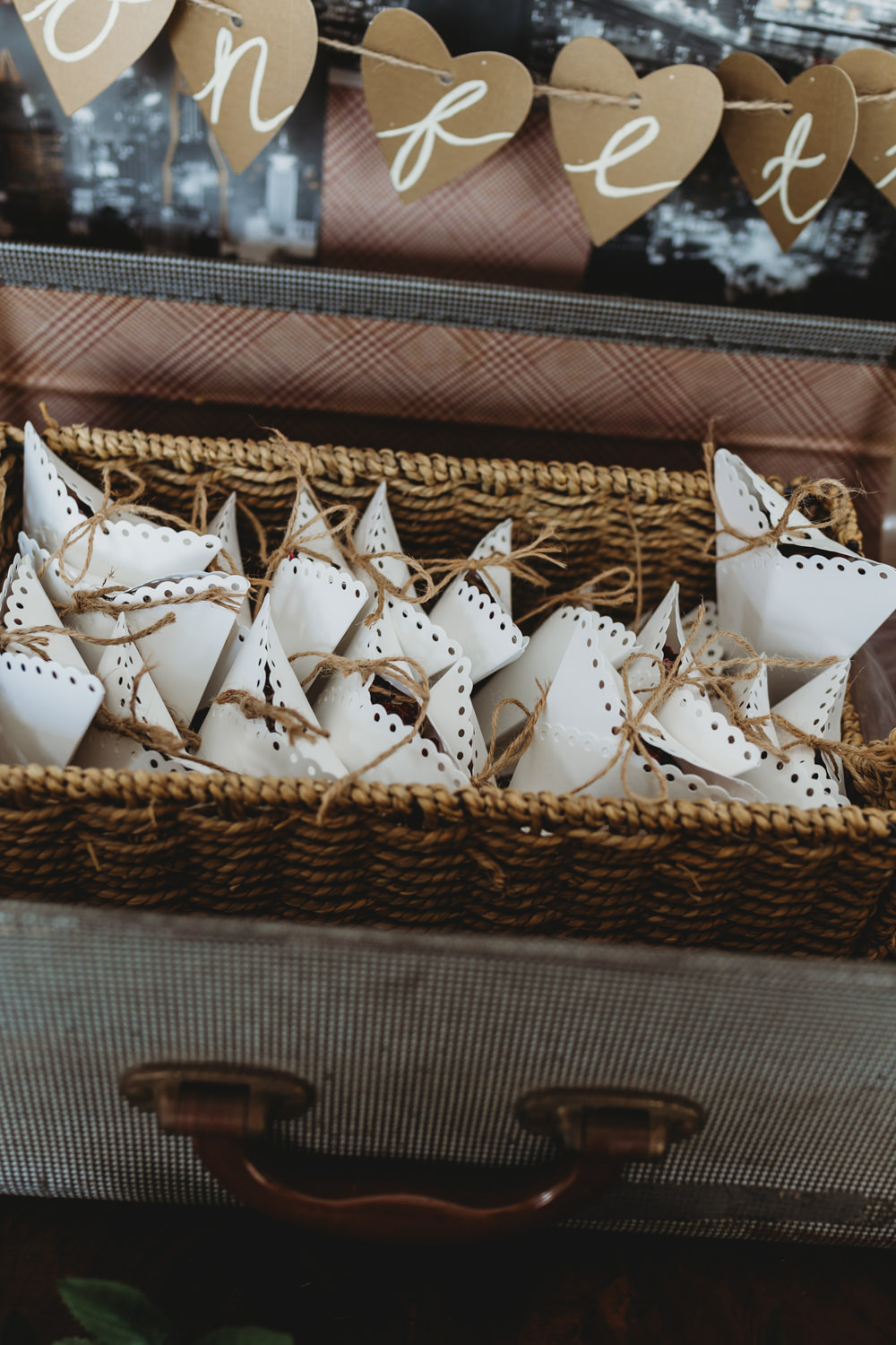 Confetti Cones Crug Glas Country House Wedding Simon Murray Images