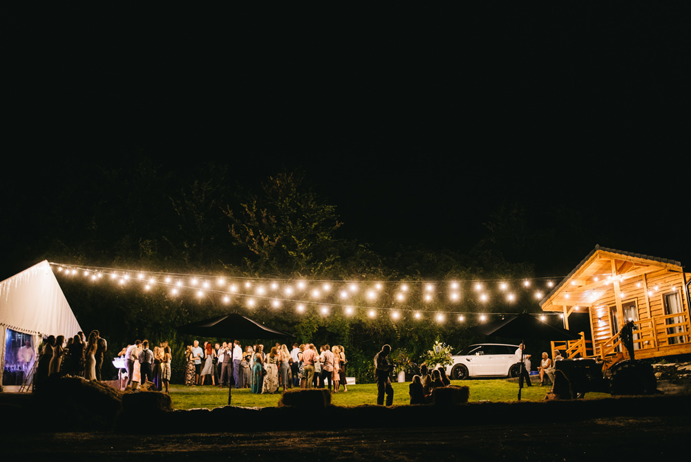 Festoon Lights Marquee Farm Wedding Alex Tenters Photography