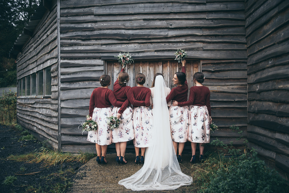 Bridesmaids Bridesmaid Dress Dresses Skirts Tops Jumpers Burgundy Pink Fron Farm Yurt Retreat Wedding Cat Arwel Photography