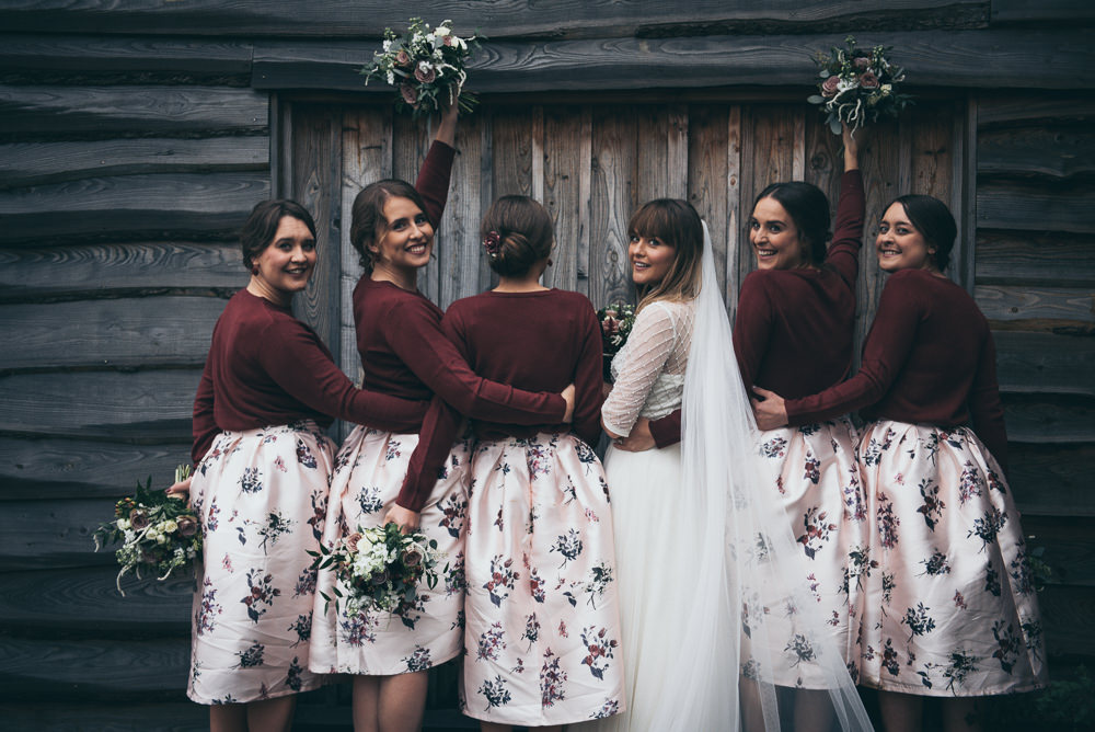 Bridesmaids Bridesmaid Dress Dresses Skirts Tops Jumpers Burgundy Pink Fron Farm Yurt Retreat Wedding Cat Arwel Photography