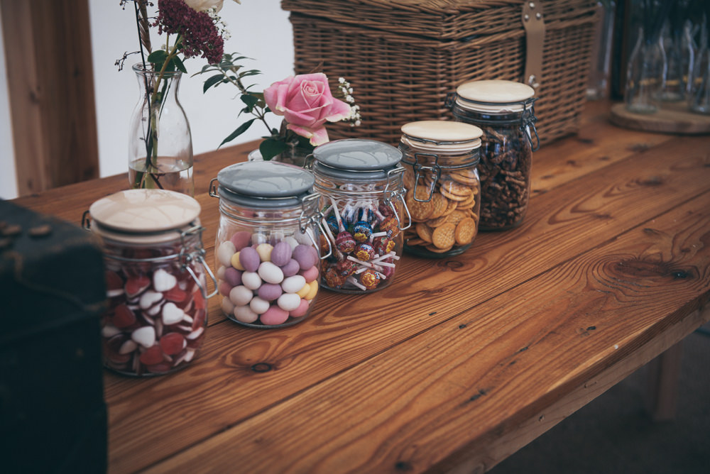 Sweets Sweetie Table Jars Fron Farm Yurt Retreat Wedding Cat Arwel Photography