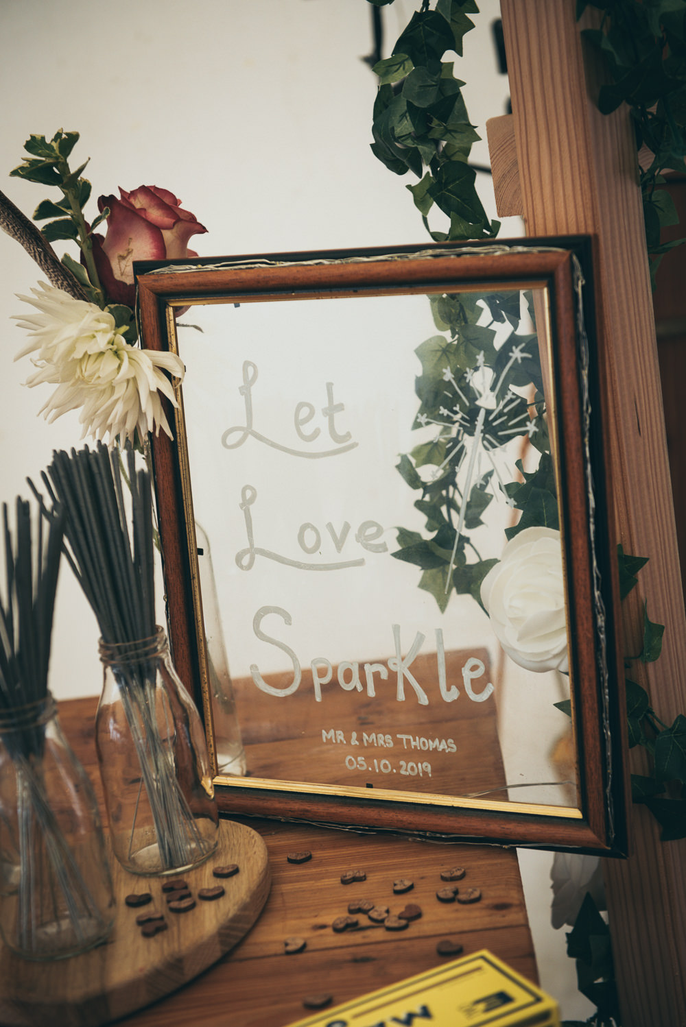 Sign Signs Signage Sparklers Fron Farm Yurt Retreat Wedding Cat Arwel Photography