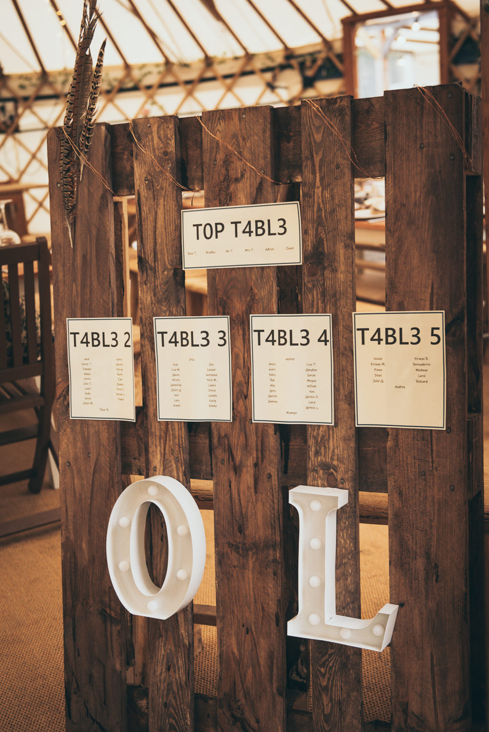 Table Plan Seating Chart Wooden Pallet Fron Farm Yurt Retreat Wedding Cat Arwel Photography