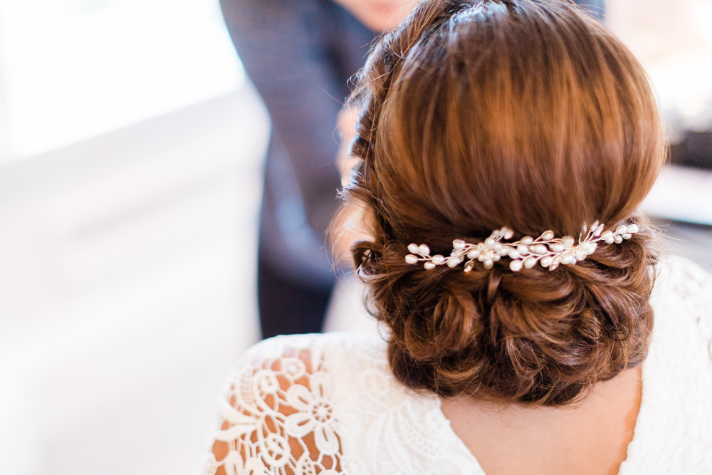 Bride Bridal Hair Style Up Do Accessory Gate Street Barn Wedding Camilla J Hards