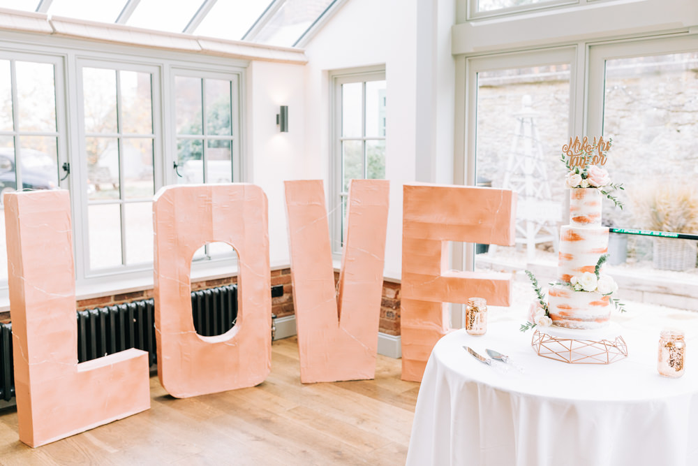 Wooden Love Letters Gate Street Barn Wedding Camilla J Hards