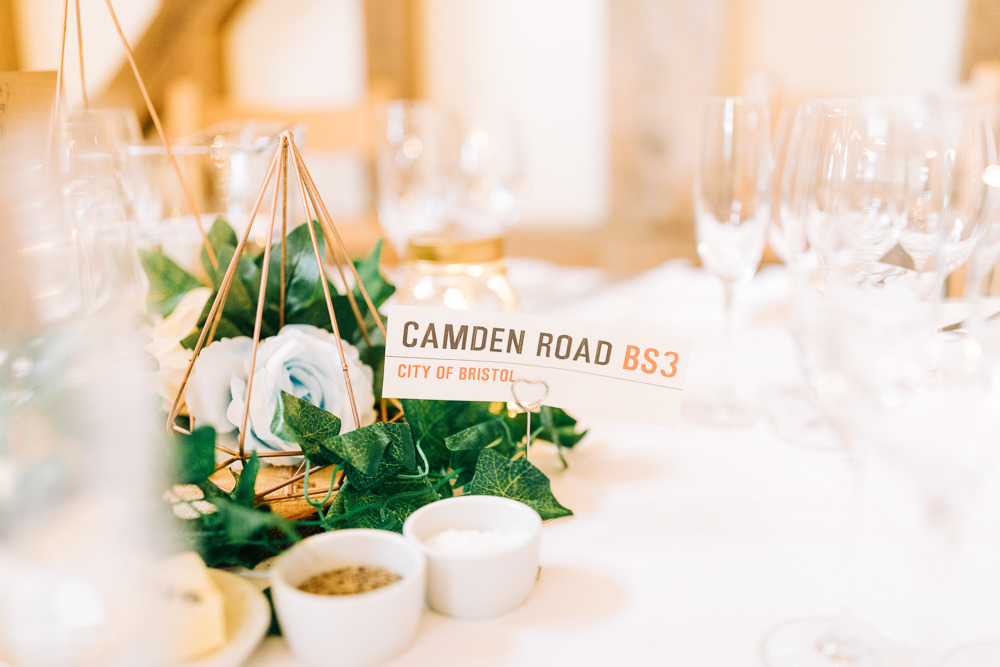 Centrepiece Table Flowers Decor Terrarium Place Name Table Number Gate Street Barn Wedding Camilla J Hards