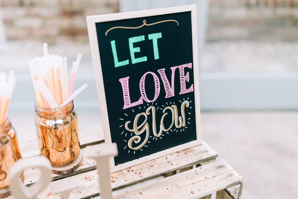 Chalk Black Board Sign Gate Street Barn Wedding Camilla J Hards