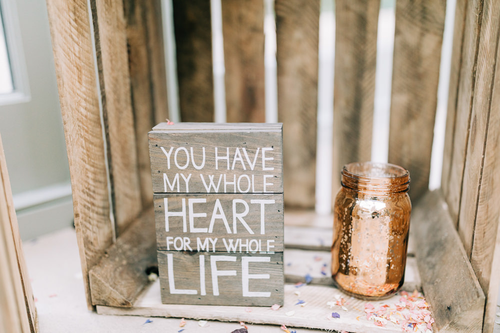 Wooden Love Quote Sign Gate Street Barn Wedding Camilla J Hards
