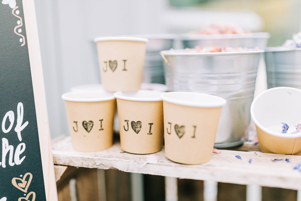 Confetti Bar Buckets Cups Paper Gate Street Barn Wedding Camilla J Hards