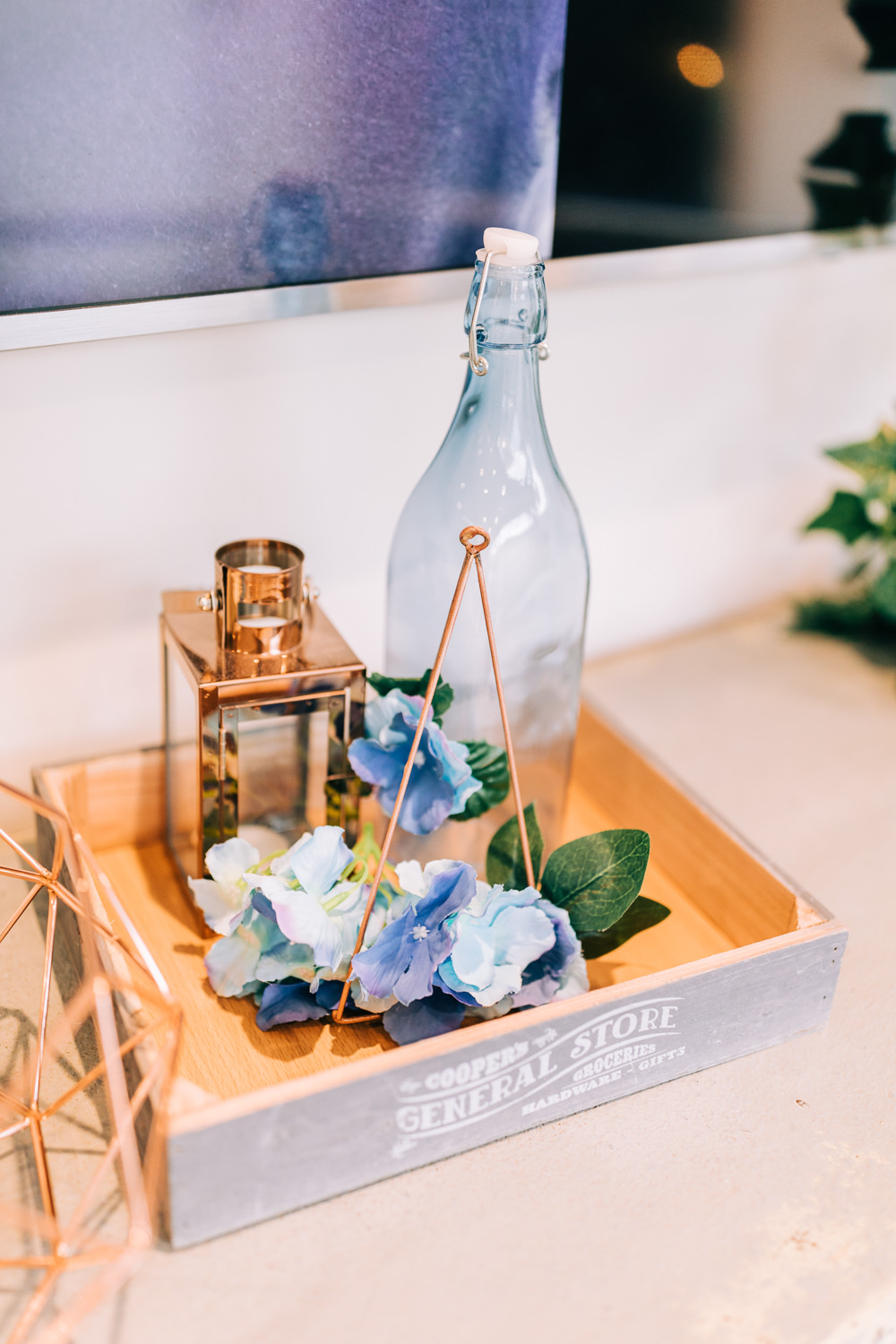 Wooden Tray Decor Bottle Terrarium Candle Gate Street Barn Wedding Camilla J Hards