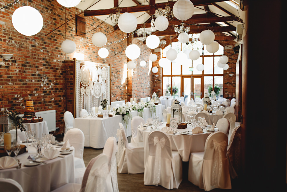 Barn Lanterns Dreamcatcher Backdrop Top Table Hall Farm Hotel Wedding HBA Photography