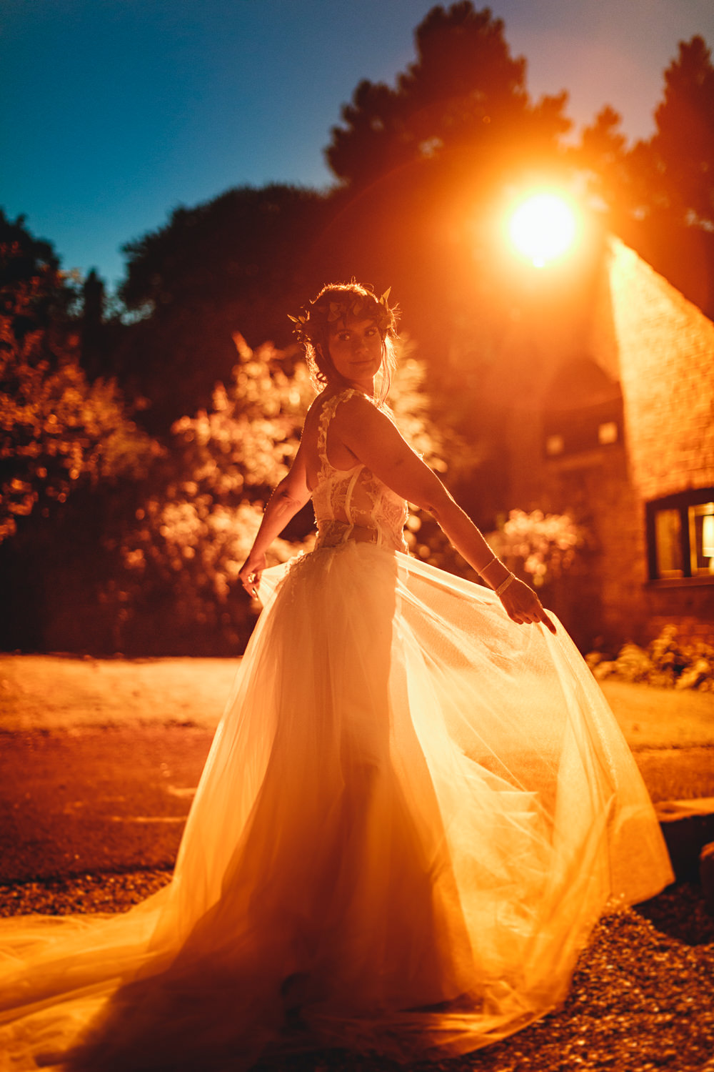 Bodice Straps Lace Overskirt Silk Tulle Bride Bridal Dress Gown Hall Farm Hotel Wedding HBA Photography