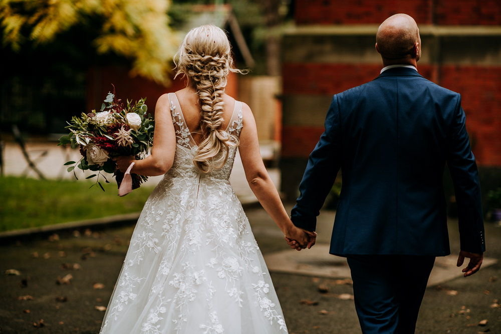 Bride Bridal Hair Plait Braid Boho Bohemian Industrial Homemade Wedding M and G Photographic