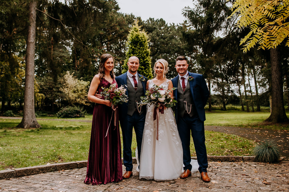Burgundy Bridesmaid Dress Bridesmaids Dresses Groomsmen Navy Suit Industrial Homemade Wedding M and G Photographic
