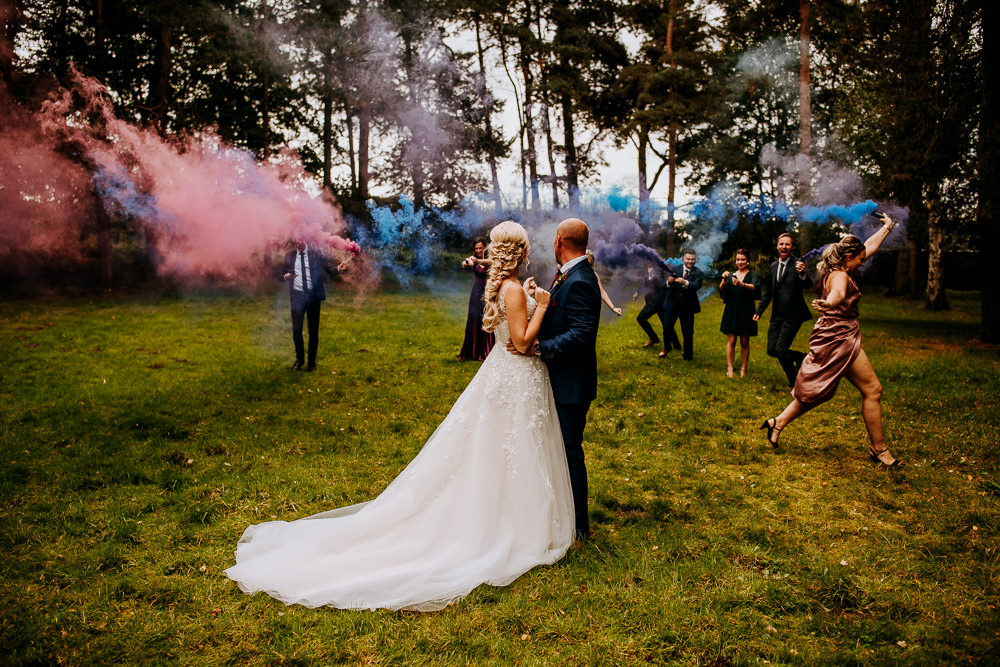 Smoke Bomb Photo Photographs Portraits Industrial Homemade Wedding M and G Photographic