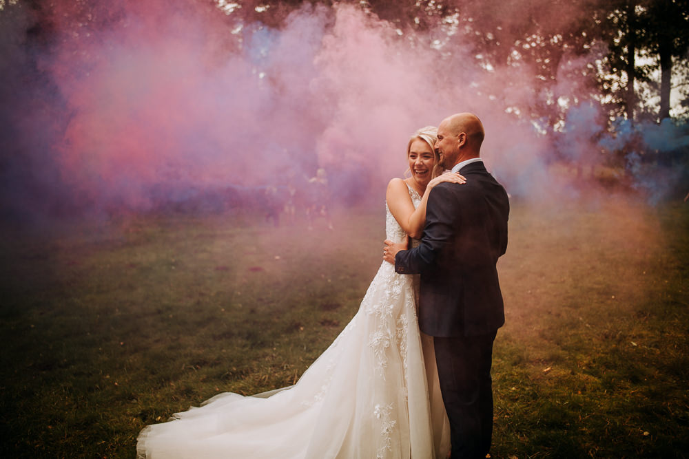 Smoke Bomb Photo Photographs Portraits Industrial Homemade Wedding M and G Photographic