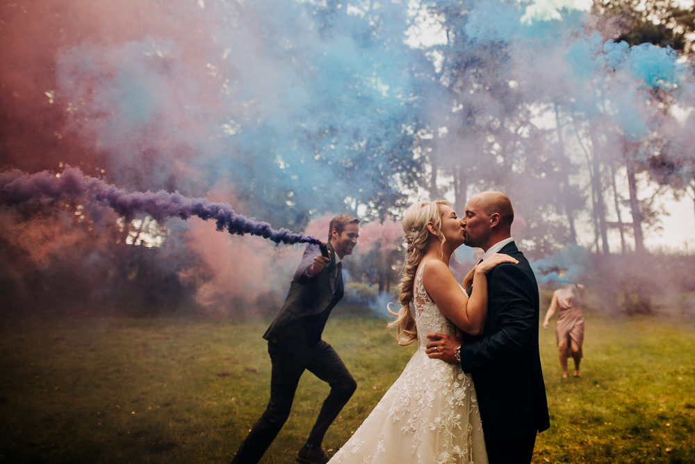 Smoke Bomb Photo Photographs Portraits Industrial Homemade Wedding M and G Photographic