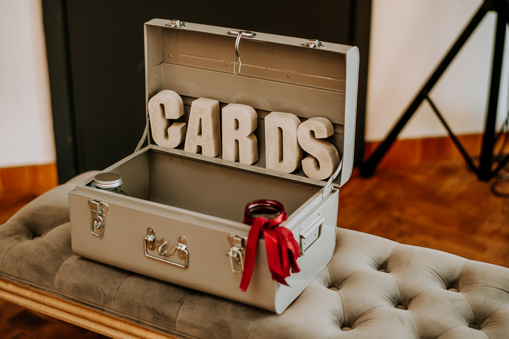 Card Box Suitcase Gifts Industrial Homemade Wedding M and G Photographic
