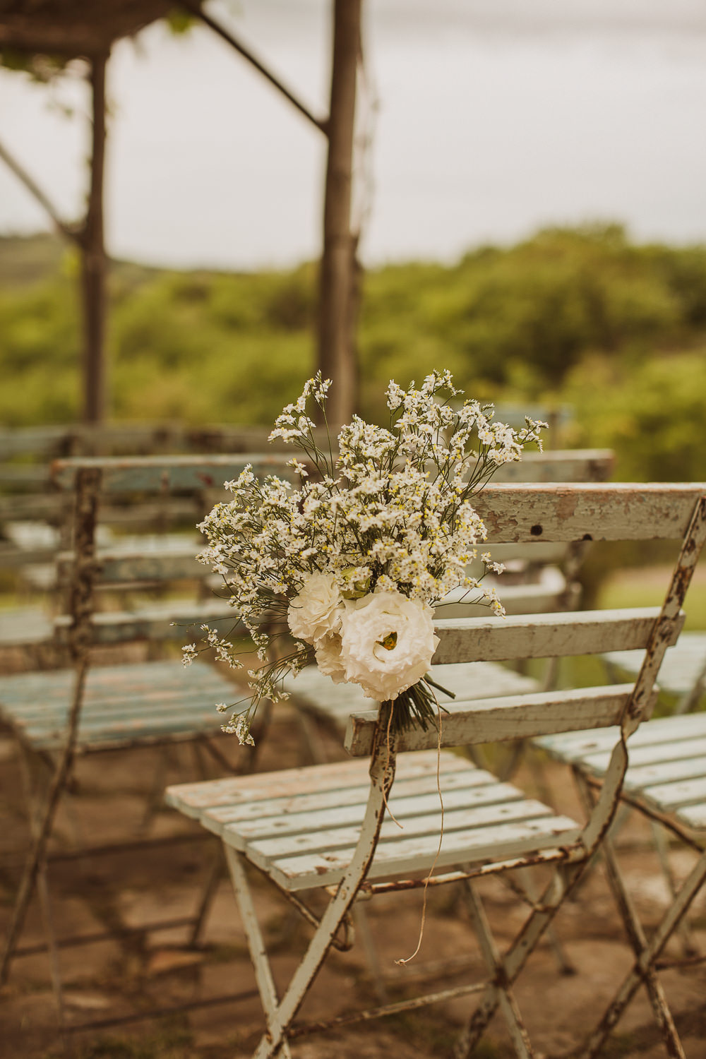 Chair Flowers Aisle Pew End Ceremony Italy Villa Wedding The Springles