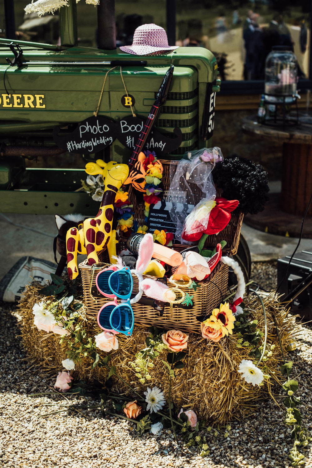 Tractor Photo Booth Props Long Furlong Farm Wedding Michelle Wood Photographer