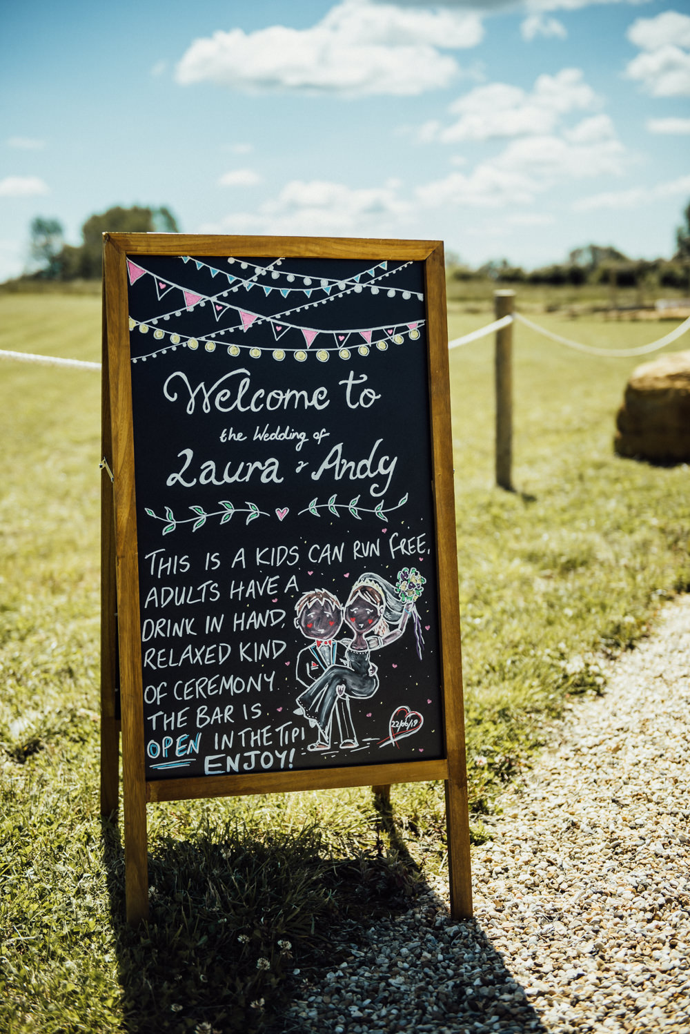 Black Board Chalk Sign Signs Signage Long Furlong Farm Wedding Michelle Wood Photographer