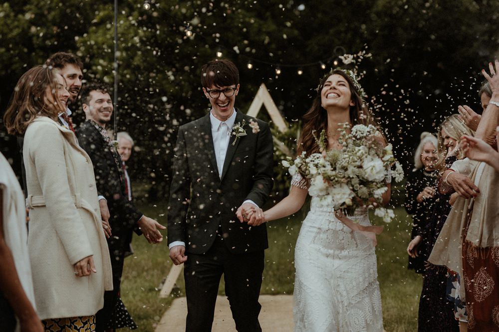 Confetti Throw Outdoor Wedding UK Olivia and Dan Photography