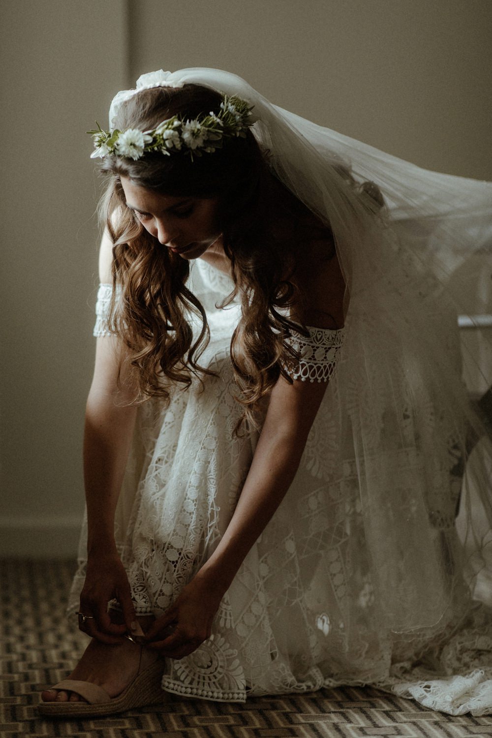 Bride Bridal Shoes Outdoor Wedding UK Olivia and Dan Photography