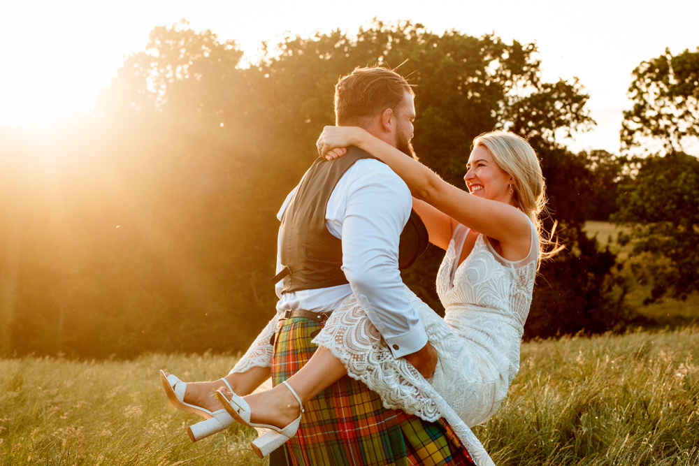 Bride Bridal Dress Gown Made With Love Lace Train Veil Block Heel Shoes Park Farm Wedding Everybody Smile Photography
