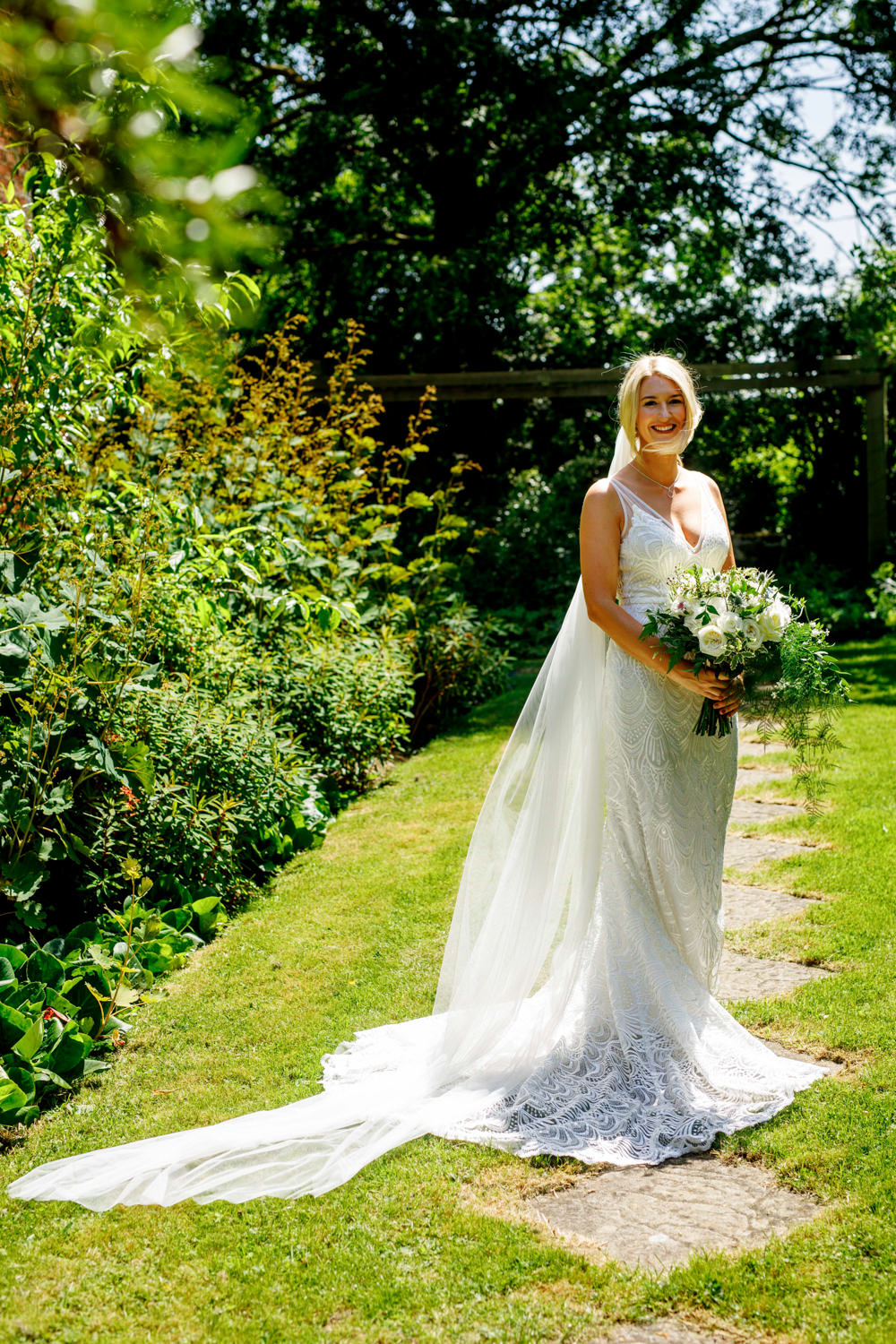Bride Bridal Dress Gown Made With Love Lace Train Veil Park Farm Wedding Everybody Smile Photography