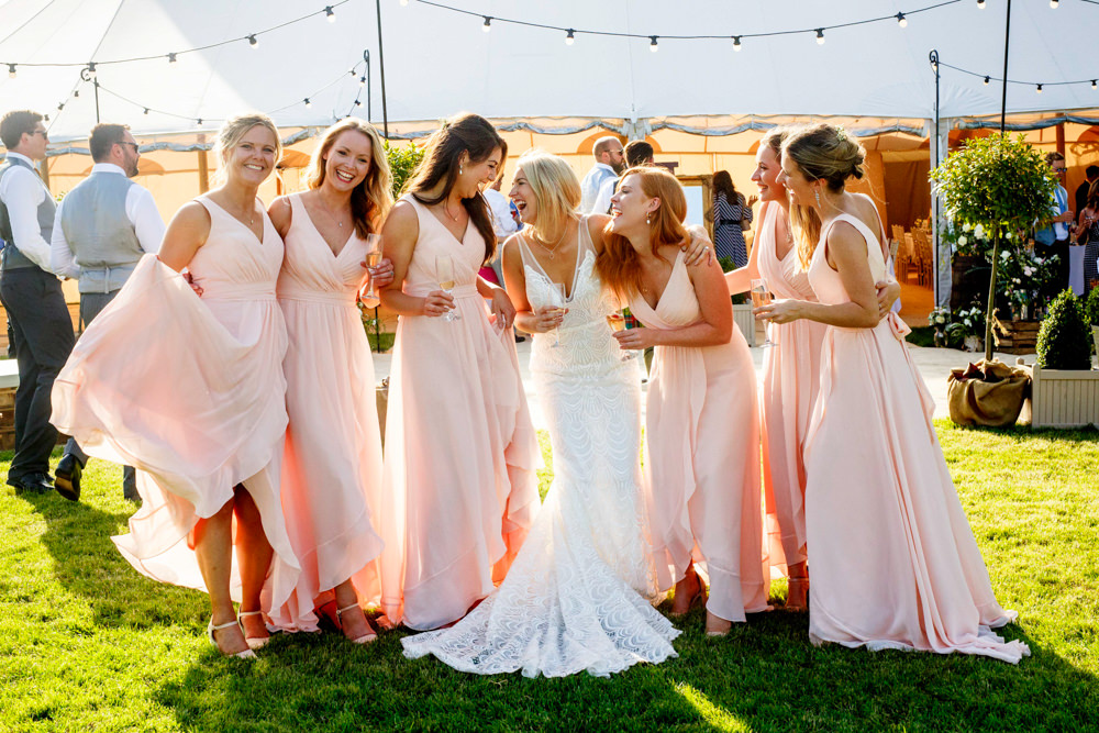 Bridesmaids Bridesmaid Dress Dresses Pale Pink Park Farm Wedding Everybody Smile Photography