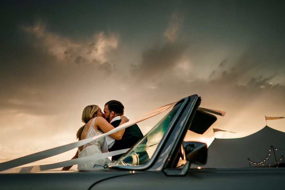 Classic Car Convertible Park Farm Wedding Everybody Smile Photography