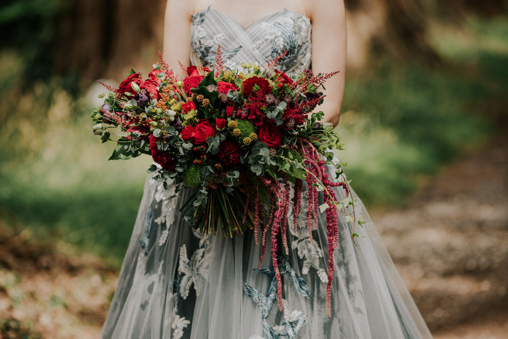 Bouquet Flowers Bride Bridal Red Rose Astilbe Amaranthus Snow White Wedding Inspiration Joasis Photography