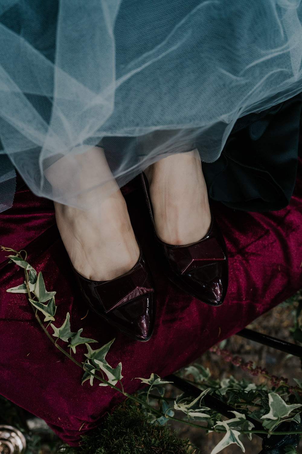 Burgundy Shoes Bride Bridal Snow White Wedding Inspiration Joasis Photography
