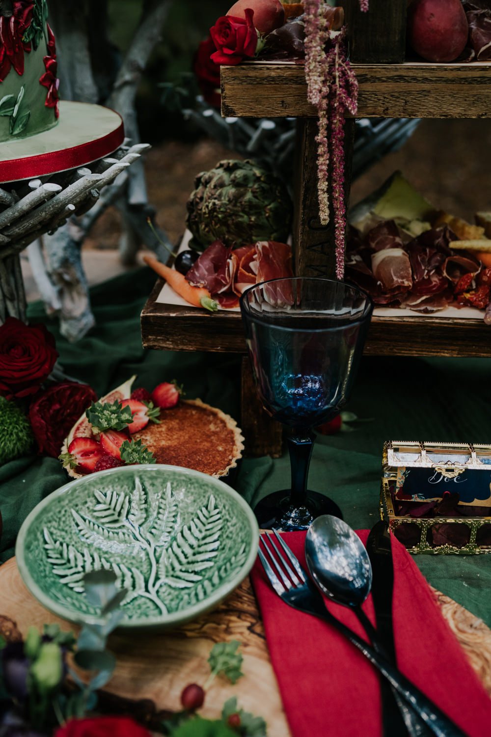Grazing Table Food Stand Sharing Platter Flowers Opulent Vintage Dresser Cakes Snow White Wedding Inspiration Joasis Photography