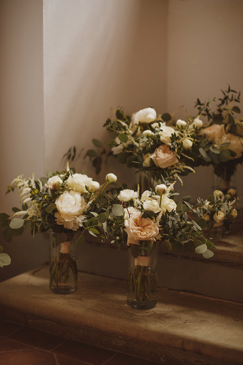 Bouquet Flowers Bride Bridal White Rose Astilbe Ranunculus Greenery Foliage Villa Gamberaia Wedding Ed Peers Photography