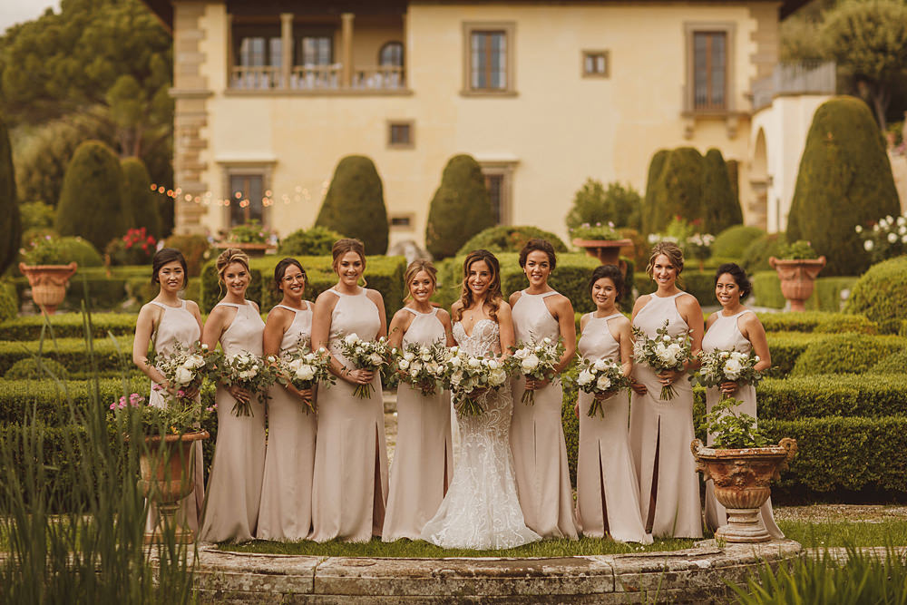 Bridesmaids Bridesmaid Dress Dresses Champagne Villa Gamberaia Wedding Ed Peers Photography