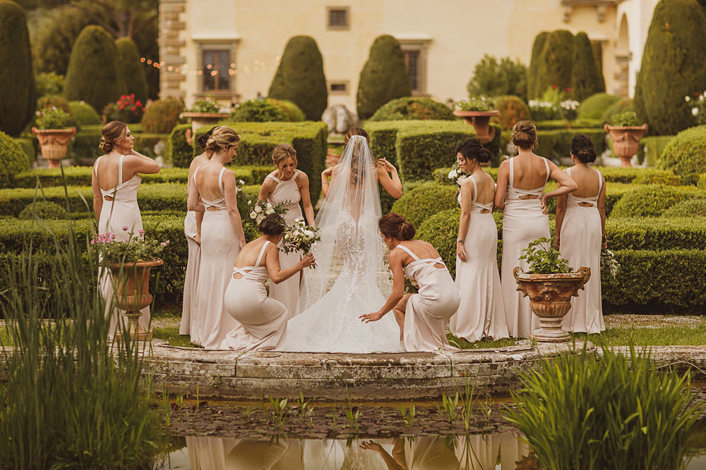 Bridesmaids Bridesmaid Dress Dresses Champagne Villa Gamberaia Wedding Ed Peers Photography