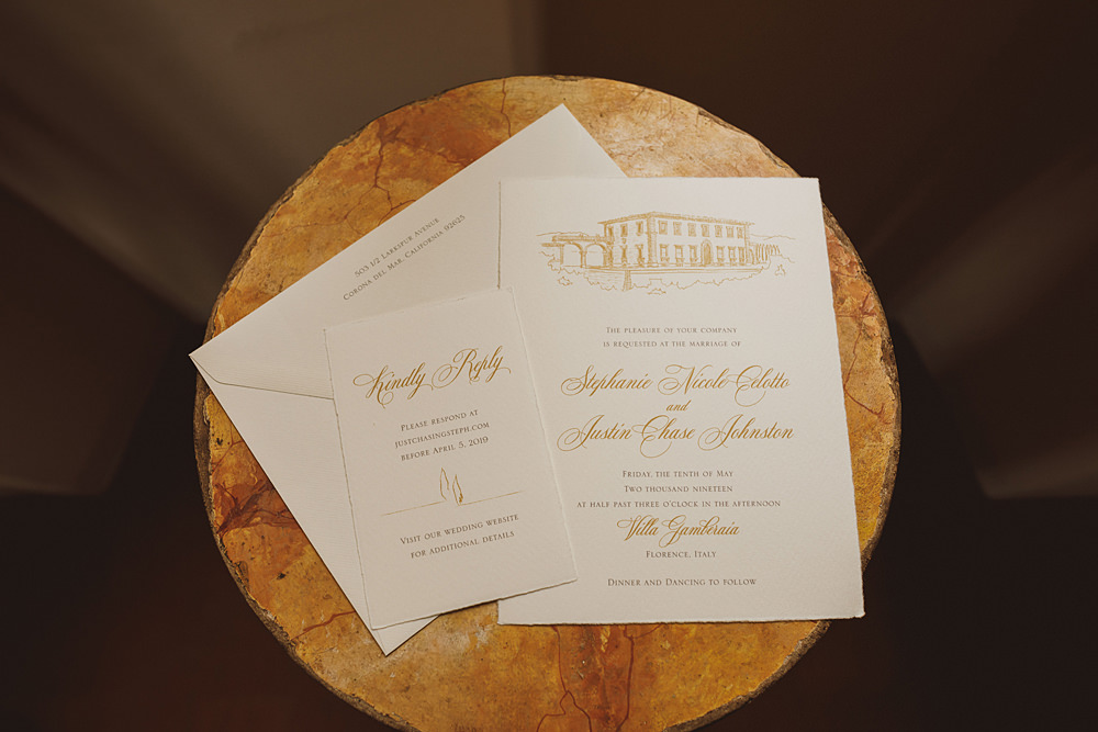 Stationery Invite Invitations Villa Gamberaia Wedding Ed Peers Photography