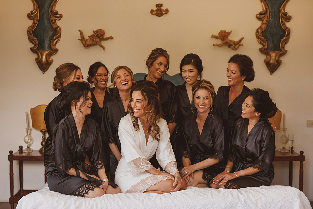 Bride Bridal Bridesmaids Dressing Gowns Robes Villa Gamberaia Wedding Ed Peers Photography