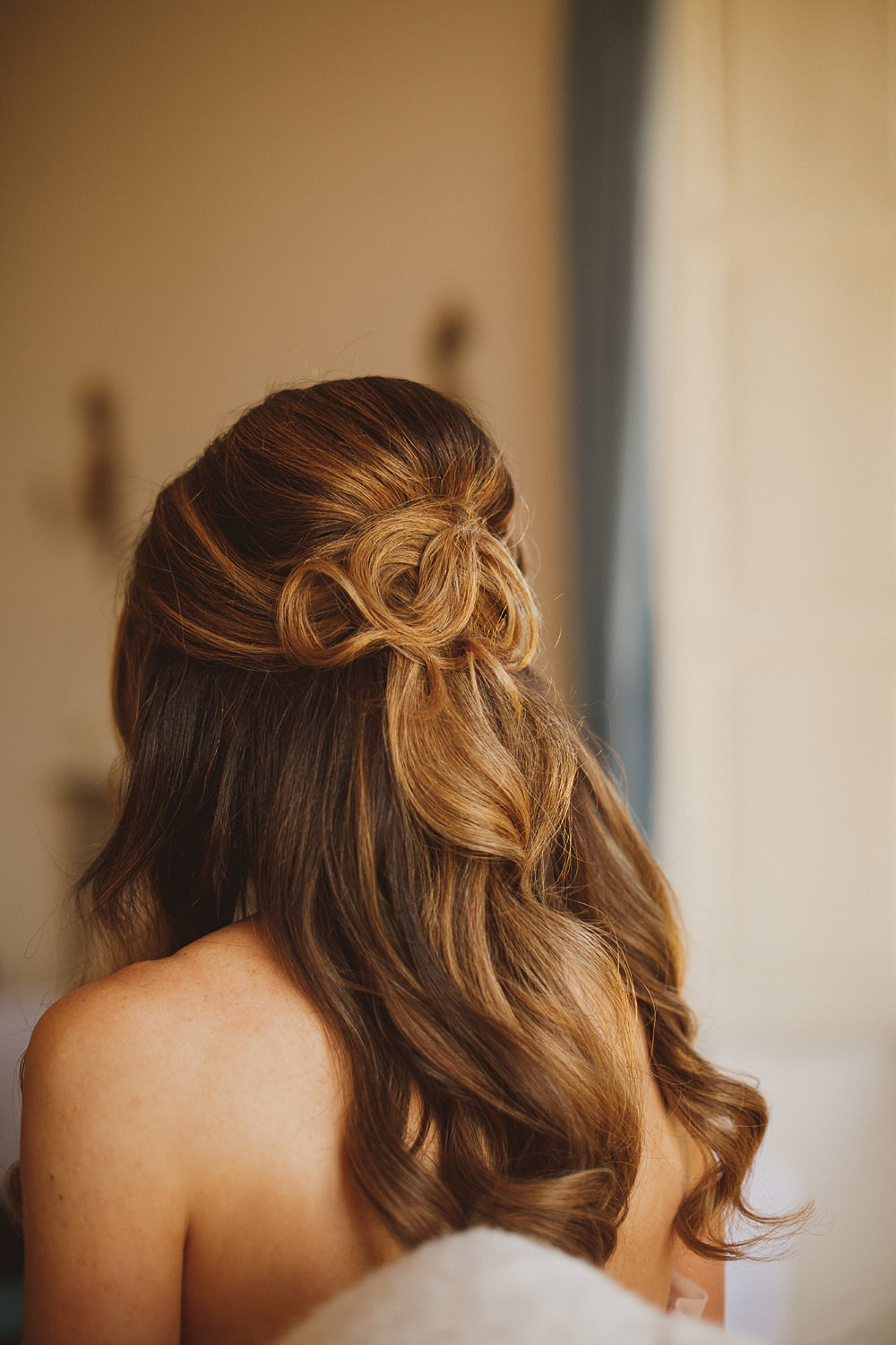 Bride Bridal Hair Style Up Do Half Up Half Down Villa Gamberaia Wedding Ed Peers Photography