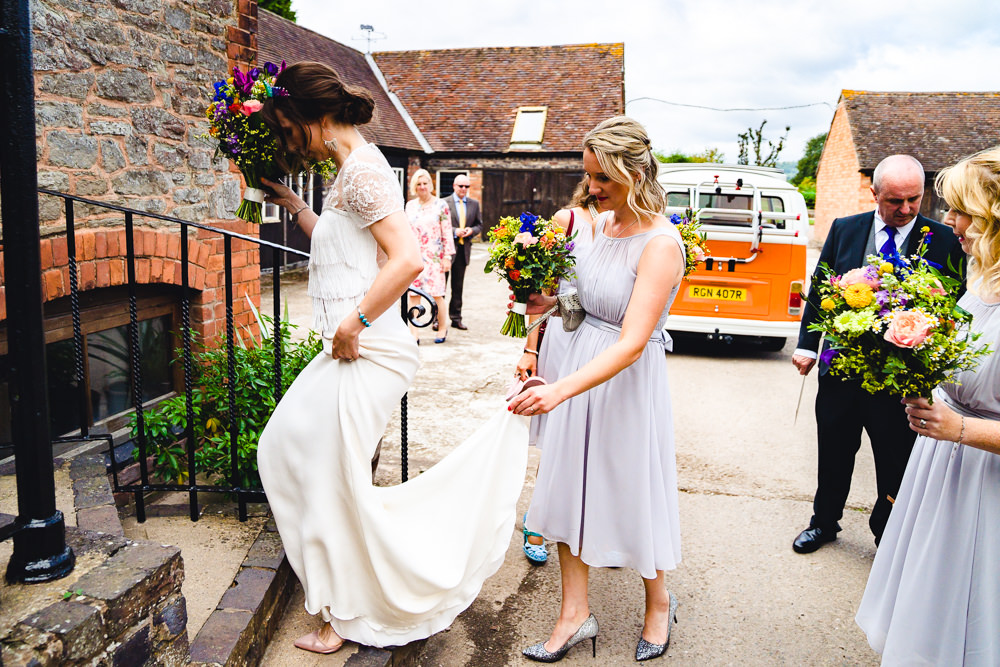 Bride Bridal Dress Gown Top Skirt Otaduy Tassels Birtsmorton Court Wedding The Dignums