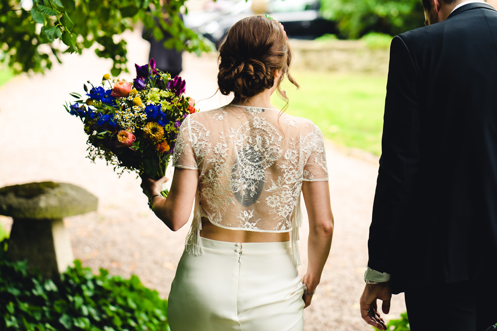 Bride Bridal Dress Gown Top Skirt Otaduy Tassels Birtsmorton Court Wedding The Dignums