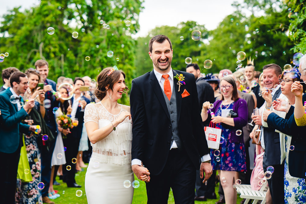 Bubble Confetti Groom Suit Orange Tie Waistcoat Birtsmorton Court Wedding The Dignums