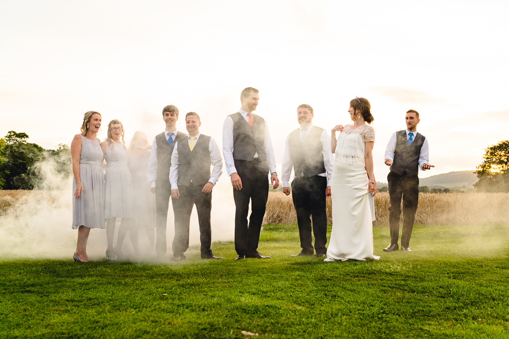 Smoke Bomb Photos Portraits Photographs Birtsmorton Court Wedding The Dignums